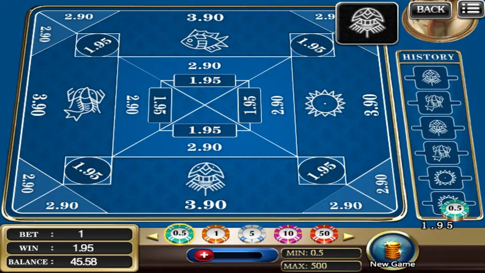 Belangkai on 918Kiss after a round: the crab result in the corner and a 0.5 chip on the crab returning 1.95