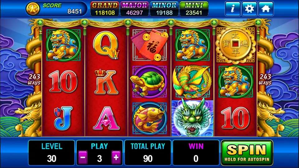 Dragons Legend reels with a golden guardian lion, a phoenix, a turtle, a koi, red envelopes, a green dragon head and a gold coin